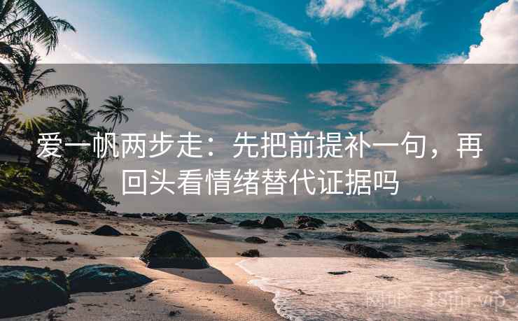 爱一帆两步走：先把前提补一句，再回头看情绪替代证据吗
