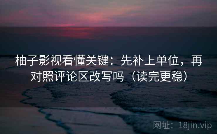柚子影视看懂关键：先补上单位，再对照评论区改写吗（读完更稳）